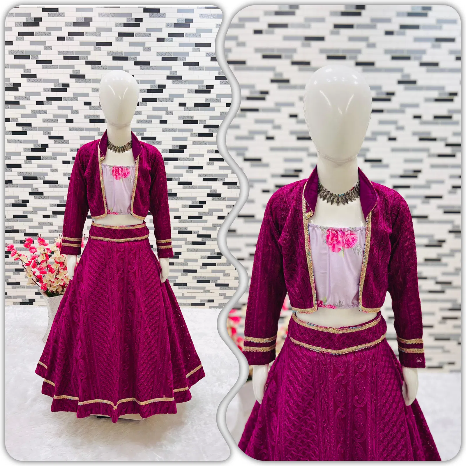 OC 161 Embroidery Georgette Kids Lehenga Choli Girls Wear Manufacturers